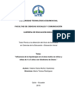 Tesis Previa A La Obtención Del Título de Licenciada en Ciencias de La Educación - Educación Inicial