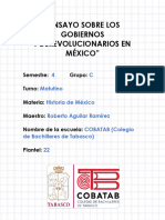 Ensayo Sobre Los Gobiernos Posrevolucionarios en México