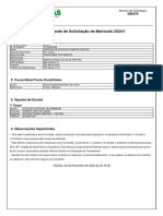 Comprovante de Solicitação de Matrícula 2024/1