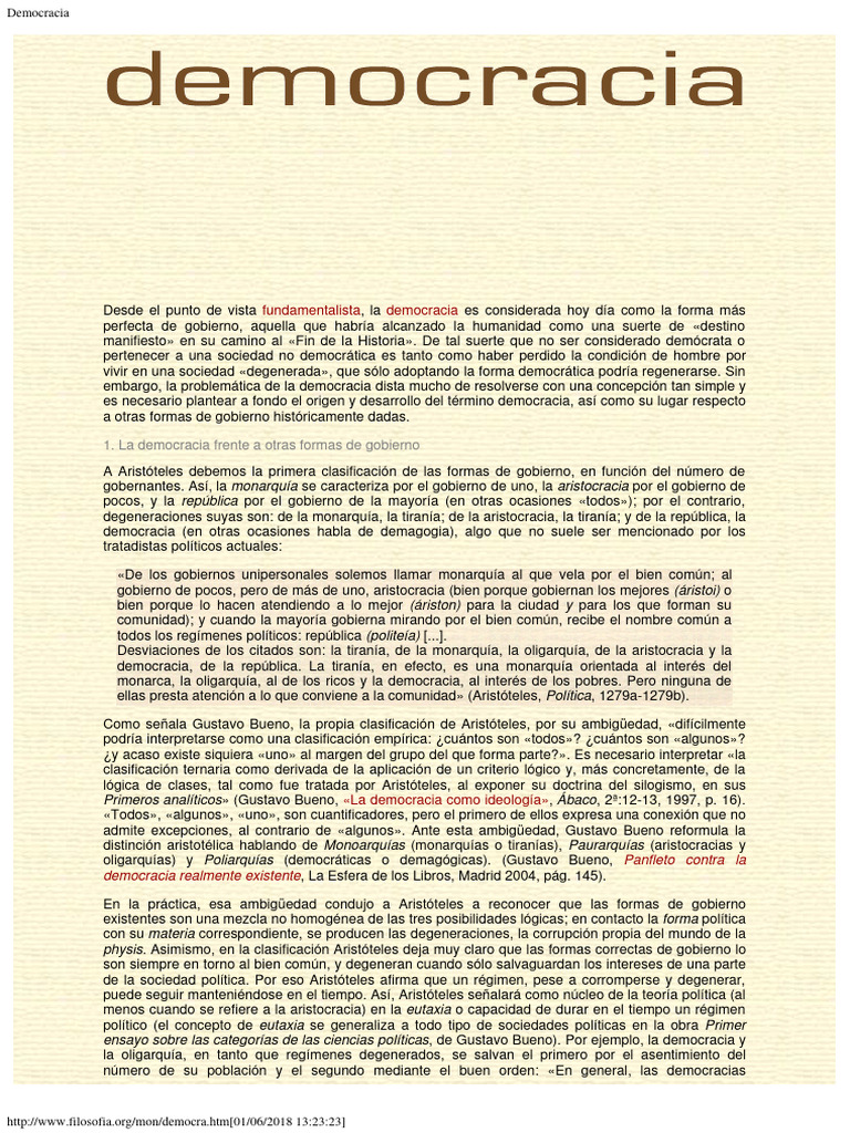 Origen y evolución de la democracia | PDF | Democracia | Ideologías ...