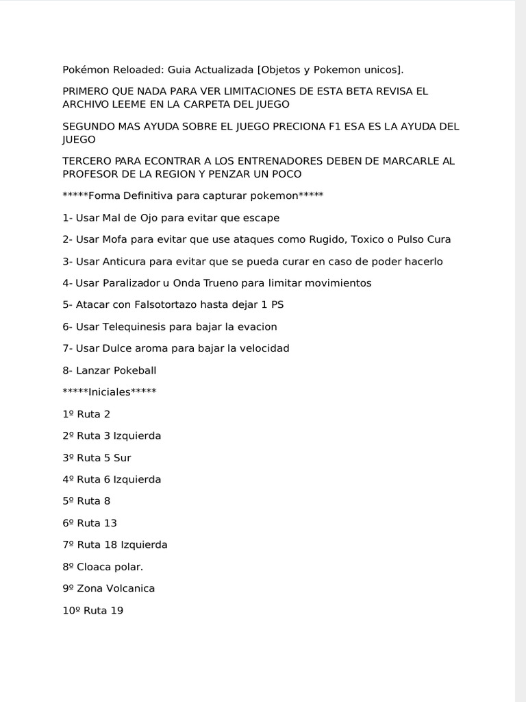 Dokumen - Tips Pokemon-Reloaded | PDF | Videojuegos | Nintendo