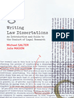 Writing Law Dissertations an Introduction and Guide to the Conduct of Legal Research (Michael Salter and Julie Mason.)