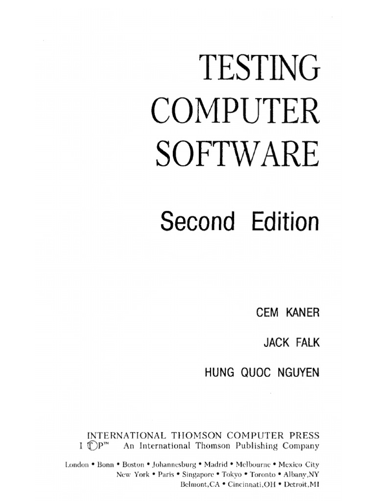 Testing Computer Software - Caner - Folk.Nguen | PDF
