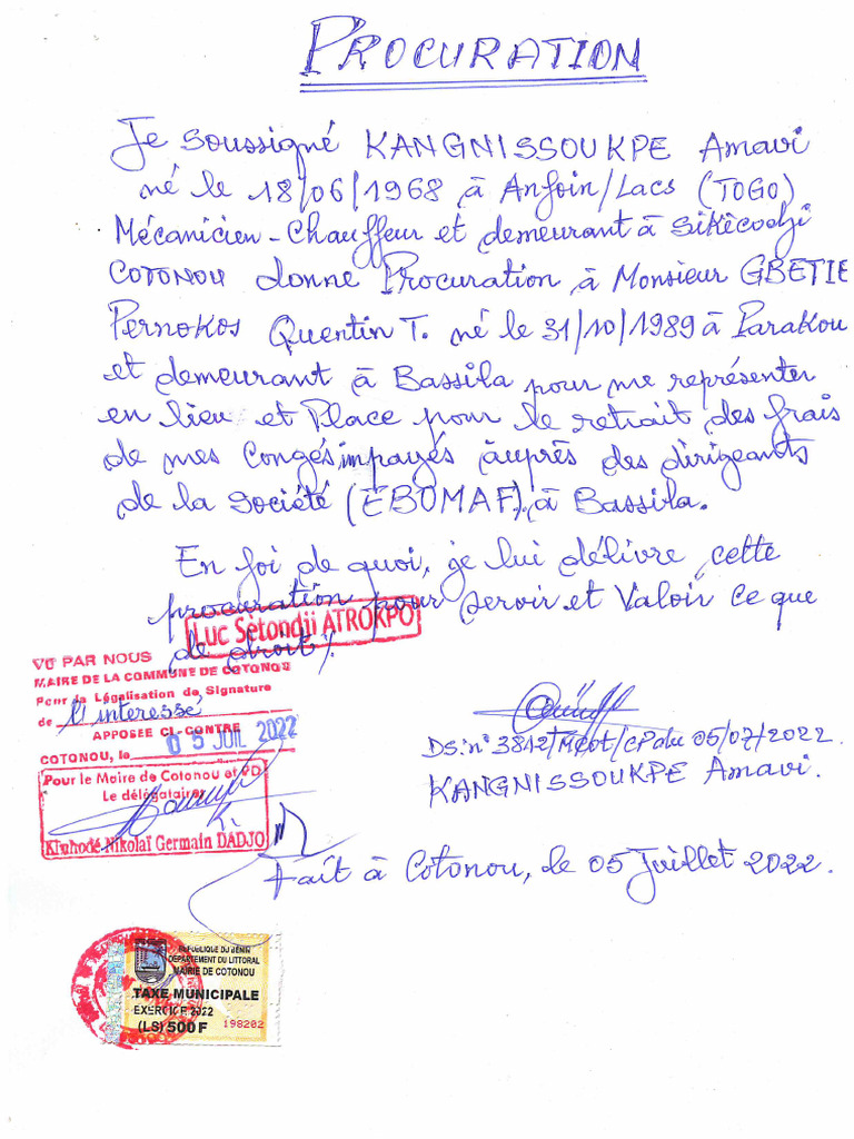 Procuration pdf