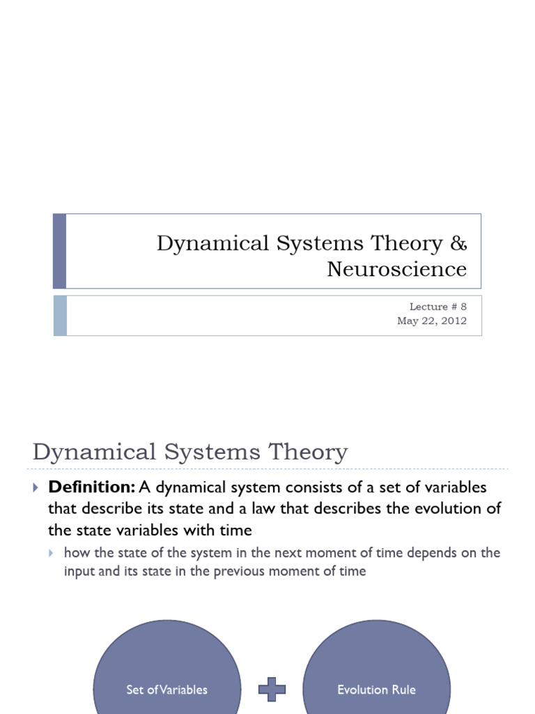 Lecture 8 - Dynamical Systems Theory Neuroscience | PDF | Dynamical ...