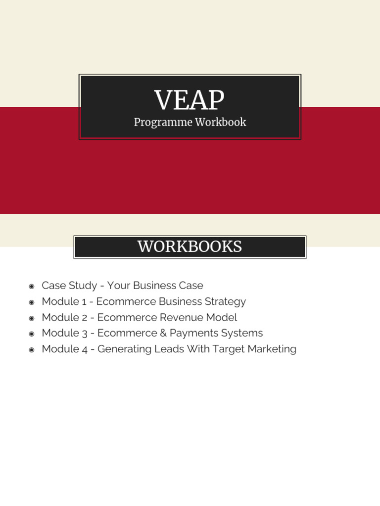 Veap Programme Workbook Complete Pdf Advertising Service Industries