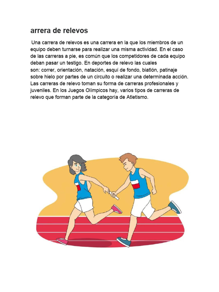 Historia y reglas de la carrera de relevos | PDF