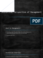 Historical Perspective of Management Report - Puertollano, Paul Andre