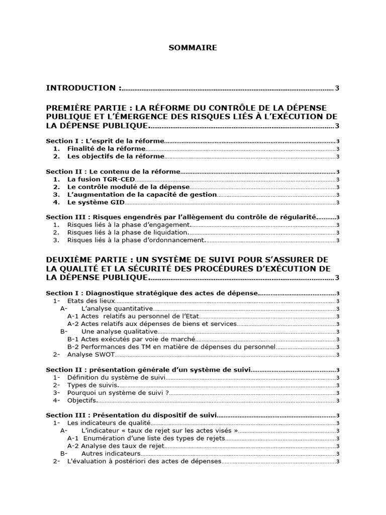 Réforme du contrôle de la dépense publique | PDF | Contrôle interne ...