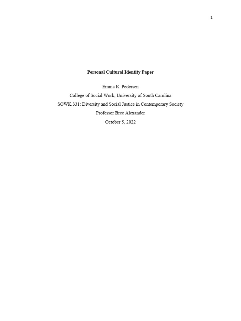 Sowk 331 Personal Identity Paper | PDF