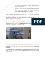 Inscripción de Una Empresa Mercantil y Comerciante Individual