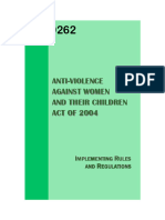 PCW Republic Act 9262 Anti Violence Against Women and Their Children Act of 2004 Implemeting Rules and Regulations 2004