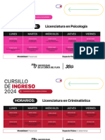 Horarios Cursillo de Ingreso 2024 - Resistencia