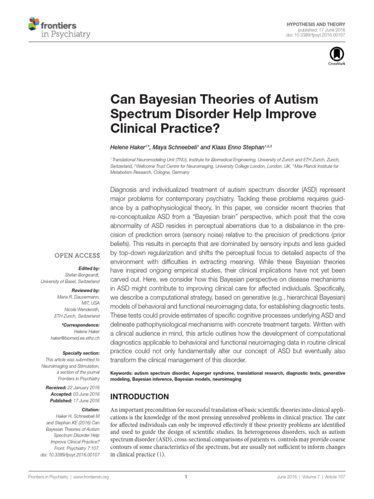 Front psychiatry 2016 can bayesian theories of autism spectrum