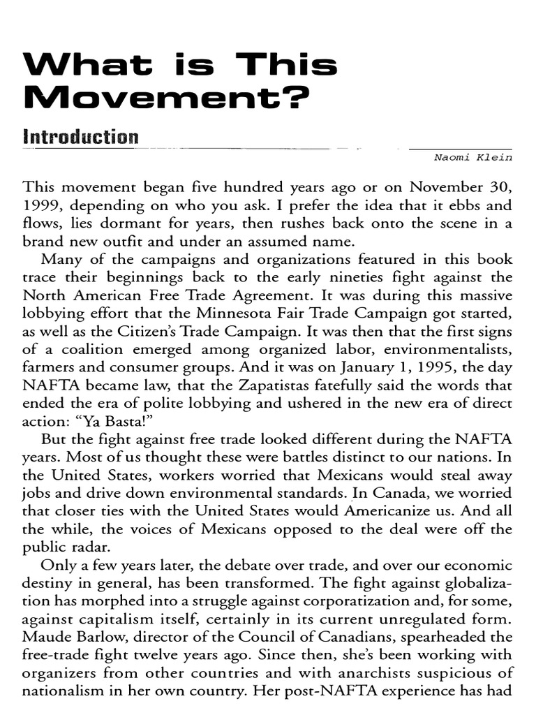 Klein naomi introduction to global activist s manual prokosch