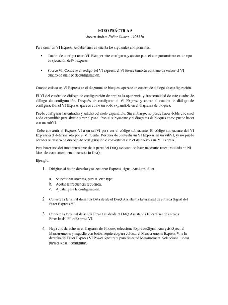 Creación y Configuración de VI Express | PDF | Informática | Ciencias ...