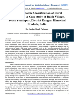 Socio-Economic Classification of Rural Households: A Case Study of Rakh Village, Tehsil Palampur, District Kangra, Himachal Pradesh, India