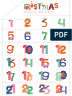 Colorful Playful Numbers Christmas Advent Calendar Document