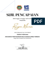 Sijil Pentaksiran Bilik Darjah (PBD) Terbaik