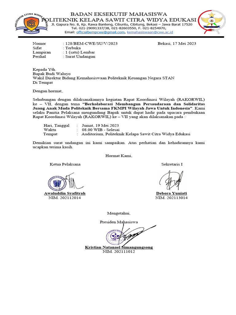 Surat Undangan TTD | PDF