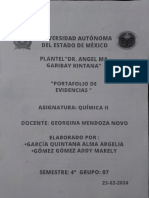 Quimica II, Portafolio de Evidencias