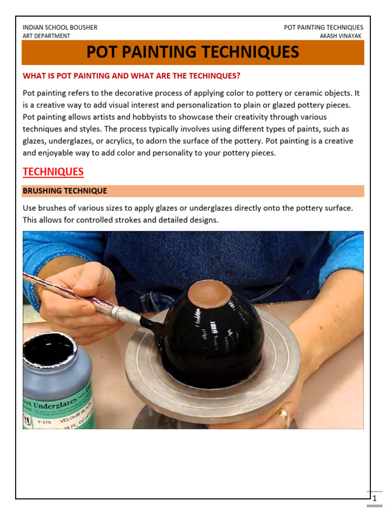 Pot Painting Techniques Explained | PDF | Pottery | Paintings
