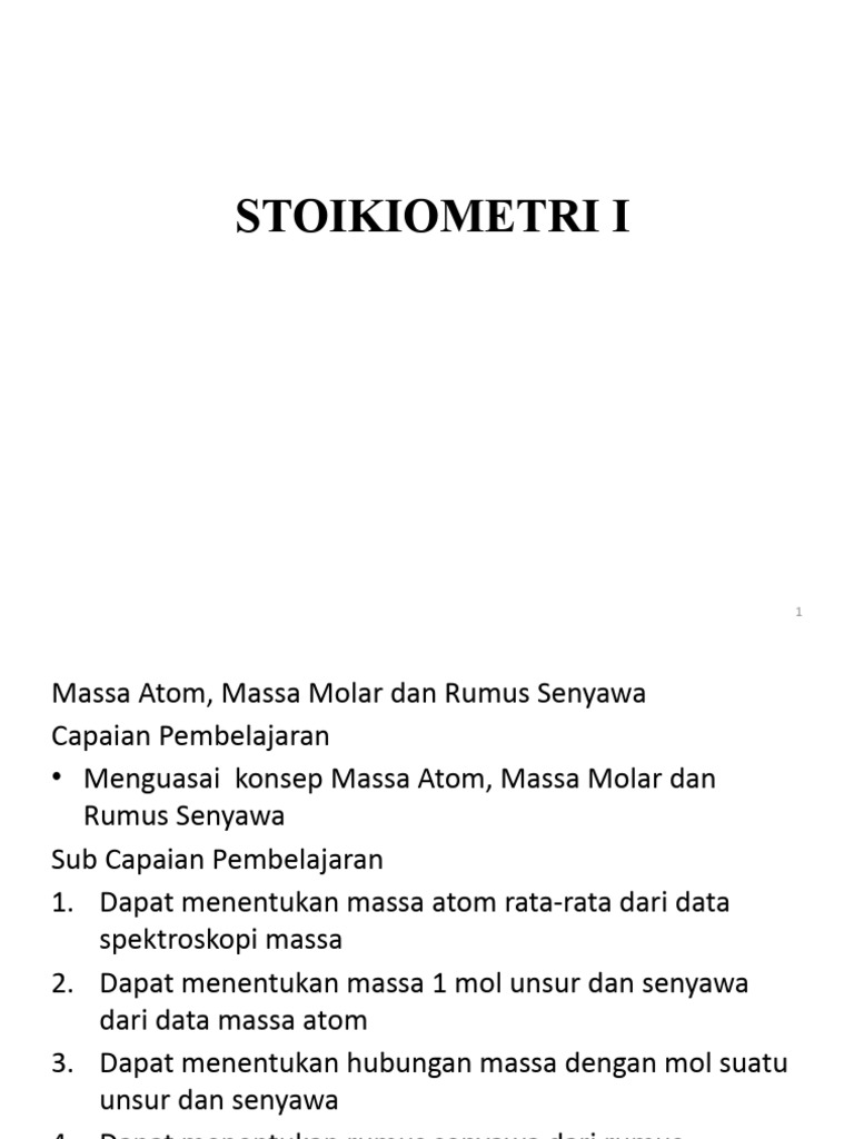 Stoikiometri I 2020 | PDF | Metode & Bahan Ajar | Teknologi & Rekayasa