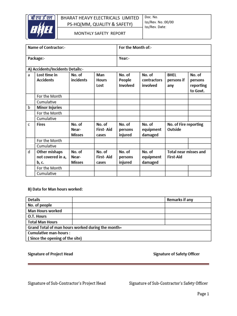 Safety Monthly Report | PDF | Electrician | Equipment