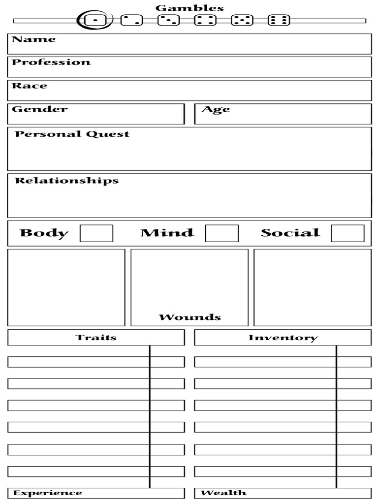 Character Sheet PDF