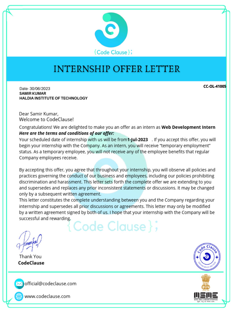 Offer Letter | PDF