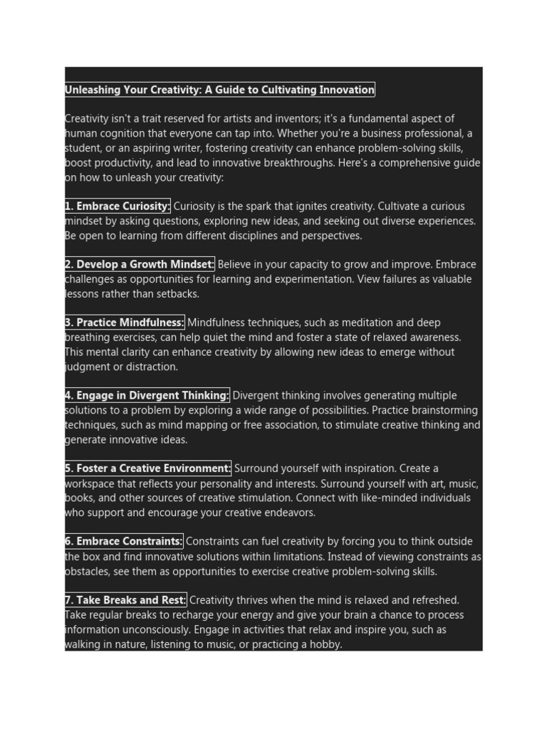 How to be creative pdf creativity mindfulness