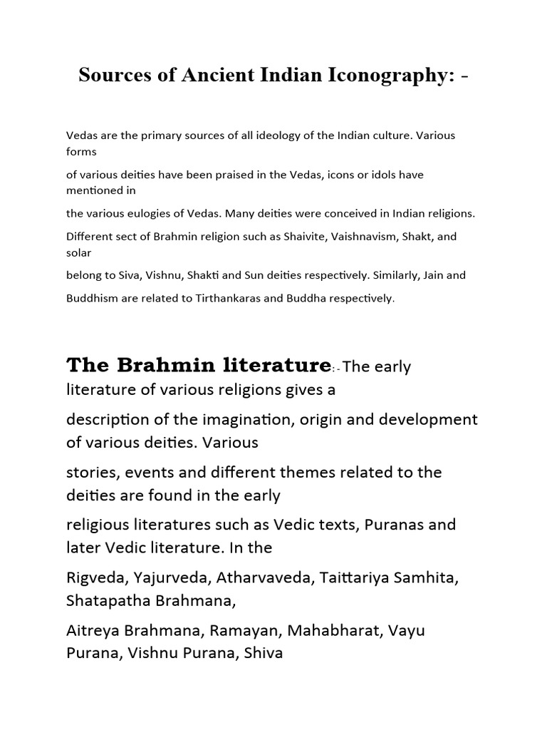 Ancient Indian Iconography Sources | PDF | Puranas | Indian Religious Texts