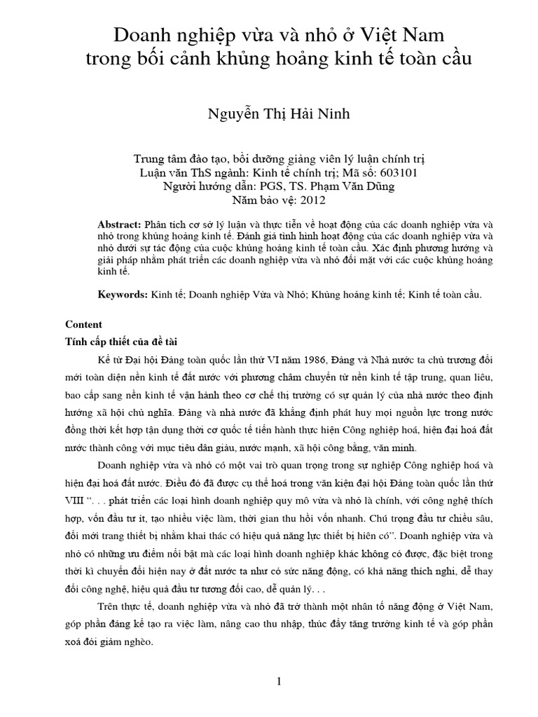 Doanh Nghip Va Va NH Vit Nam | PDF