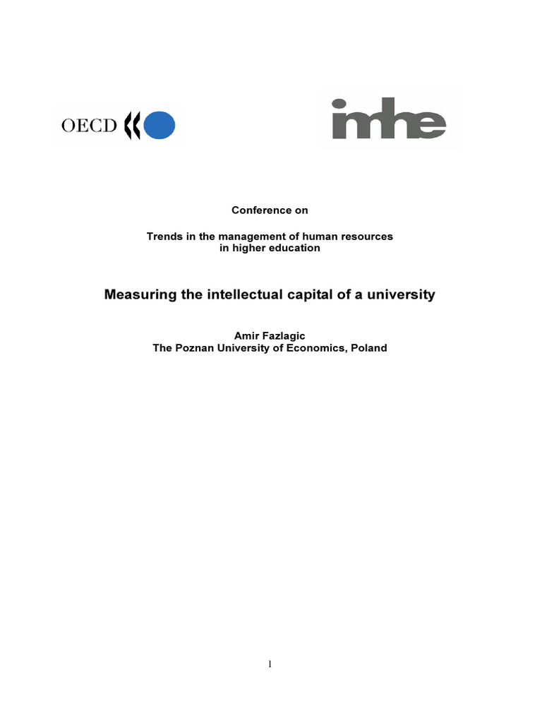 Measuring Intellectual Capital Of Universities 1 Download Free Pdf