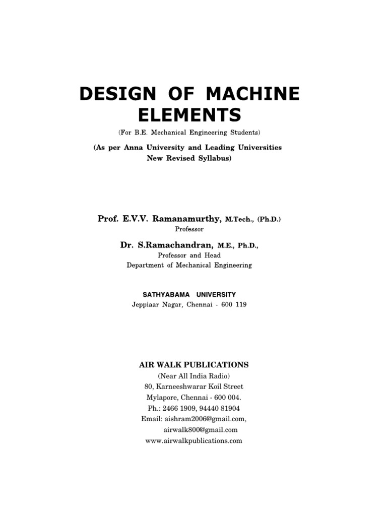 Design of Machine Elements | PDF | History