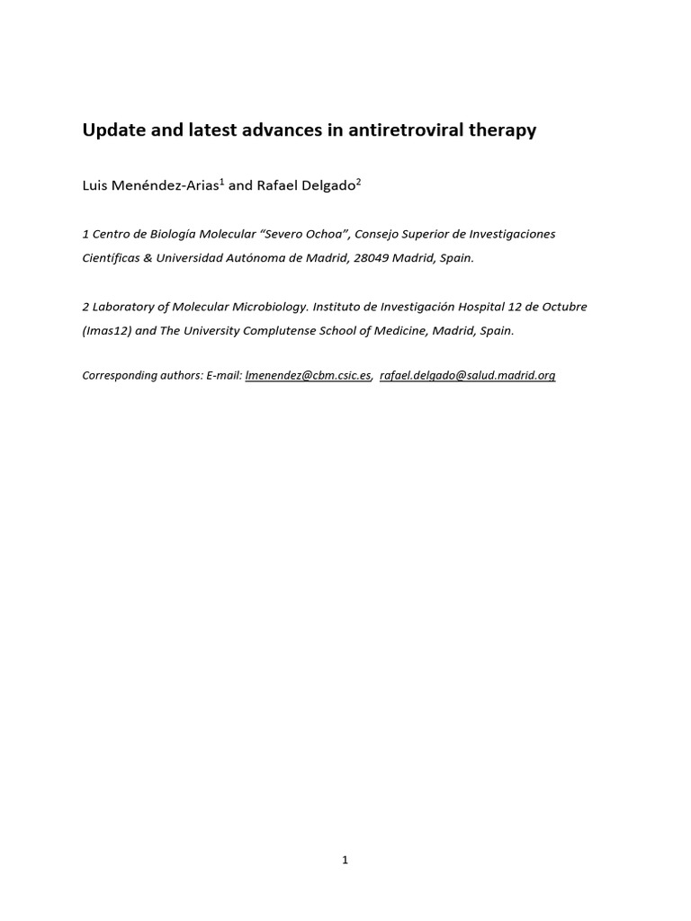 Antiretroviral Therapy | PDF | Management Of Hiv/Aids | Hiv/Aids