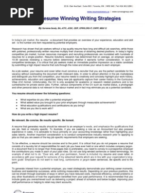 High Impact Resume - Winning Writing Strategies