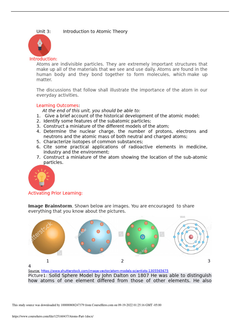 Atoms Part 1 Pdf Atoms Atomic Nucleus
