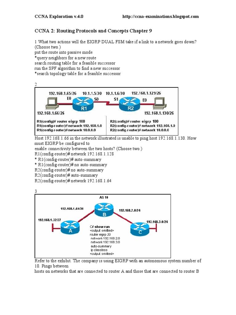 CCNA 2: Routing Protocols and Concepts Chapter 9 | PDF | Routing ...