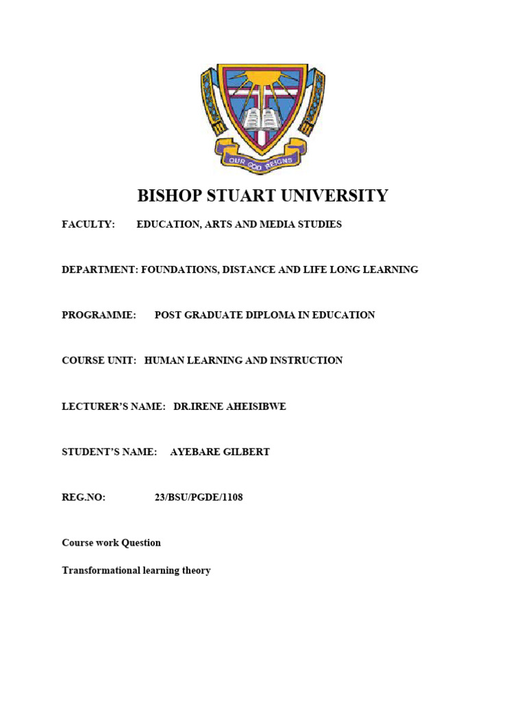 Transformational Education Theory Pdf Learning Learning Theory