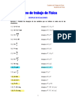 Despeje de Ecuaciones de Fisica Ejercicio PDF