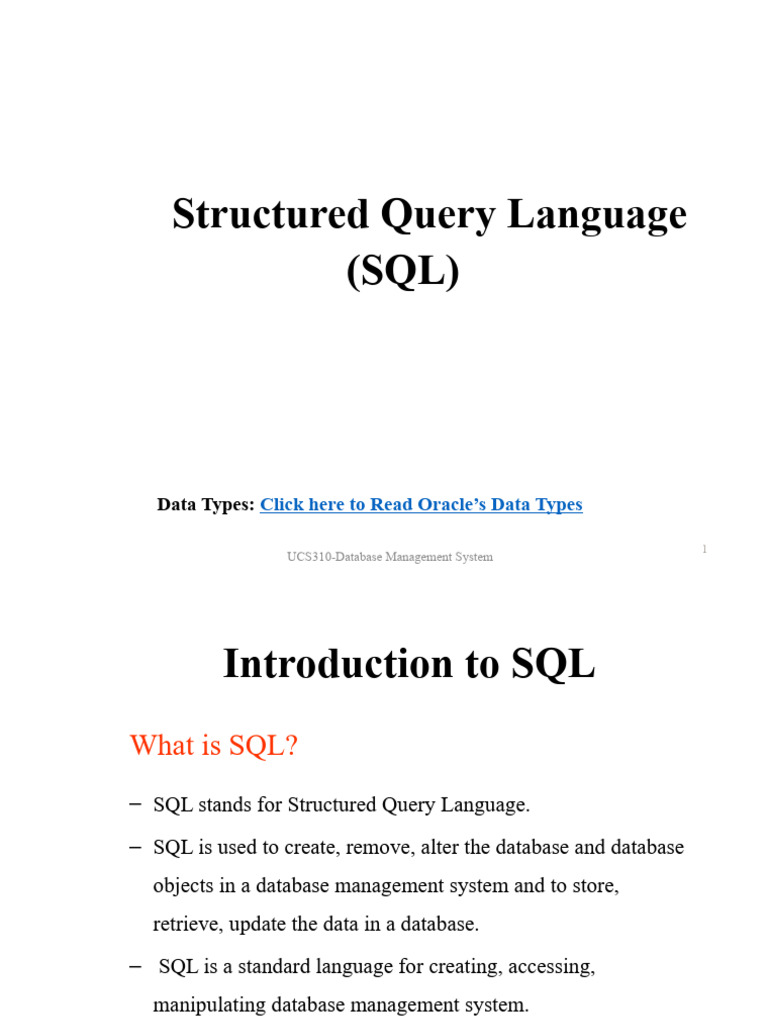 Ch7 SQL (Basics) | Download Free PDF | Sql | Computer Programming