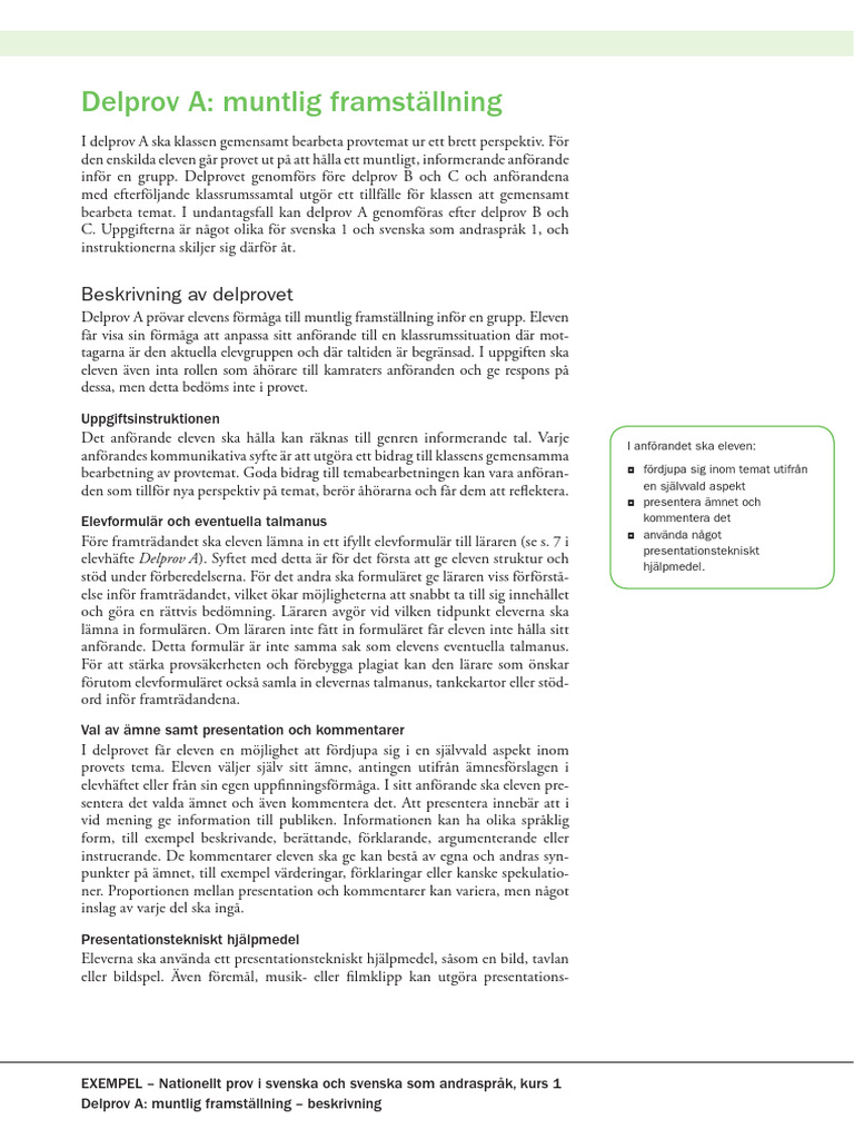 Sas 1 - Delprov A | PDF
