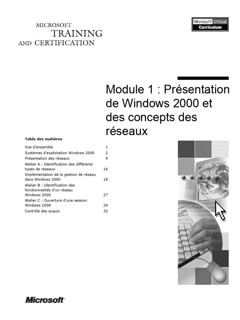 Module 1: Présentation de Windows 2000 Et Des Concepts Des Réseaux ...