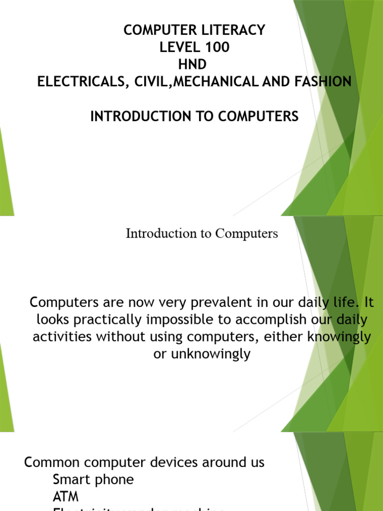 Computer lieracy lecture notes pdf mainframe computer microcomputers