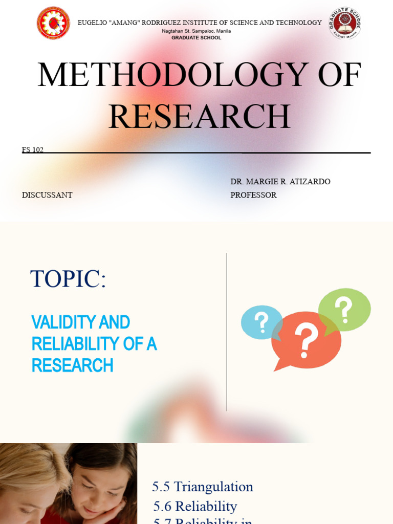 Validity and Reliability in Research | PDF | Methodology | Validity ...