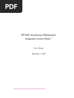 MT 1001 Lecture Notes Integration