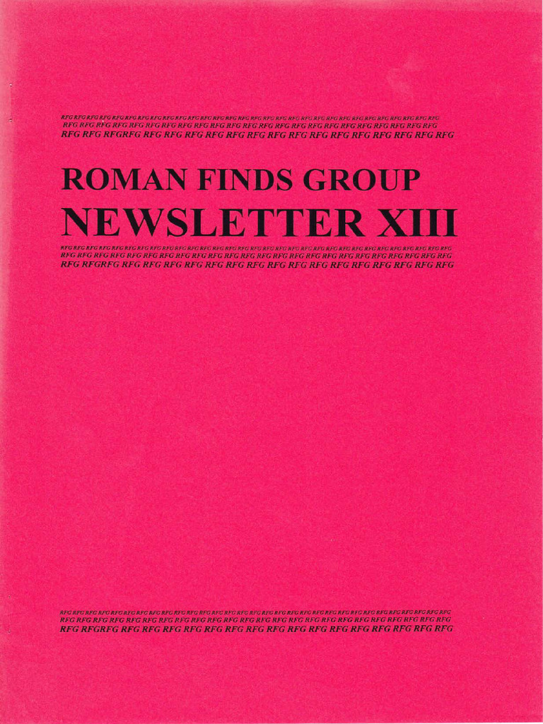 Roman Finds Group Newsletter 1997 | PDF | Barrel | Archaeology