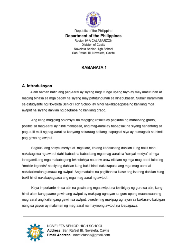 Kabanata 1 & 2 | PDF