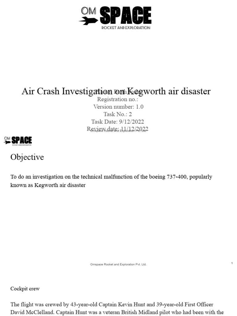 Air Crash Investigation On Kegworth Air Disaster PDF